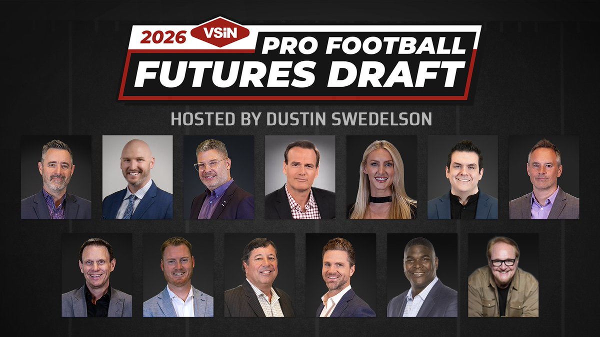 VSiNLive's tweet photo. On today's edition of Follow The Money with @MitchMossRadio & @paulyhoward:

Join the guys for an hour of Follow The Money and stick around for the 2026 VSiN Pro Football Futures Draft hosted by @dustinswedelson.

@keyshawn & @NickBakay4real join this years draft alongside a plethora of VSiN talent.

Plus catch the entire draft on YouTube afterwards.

For everything FTM related: https://t.co/MJlXquWS5f
