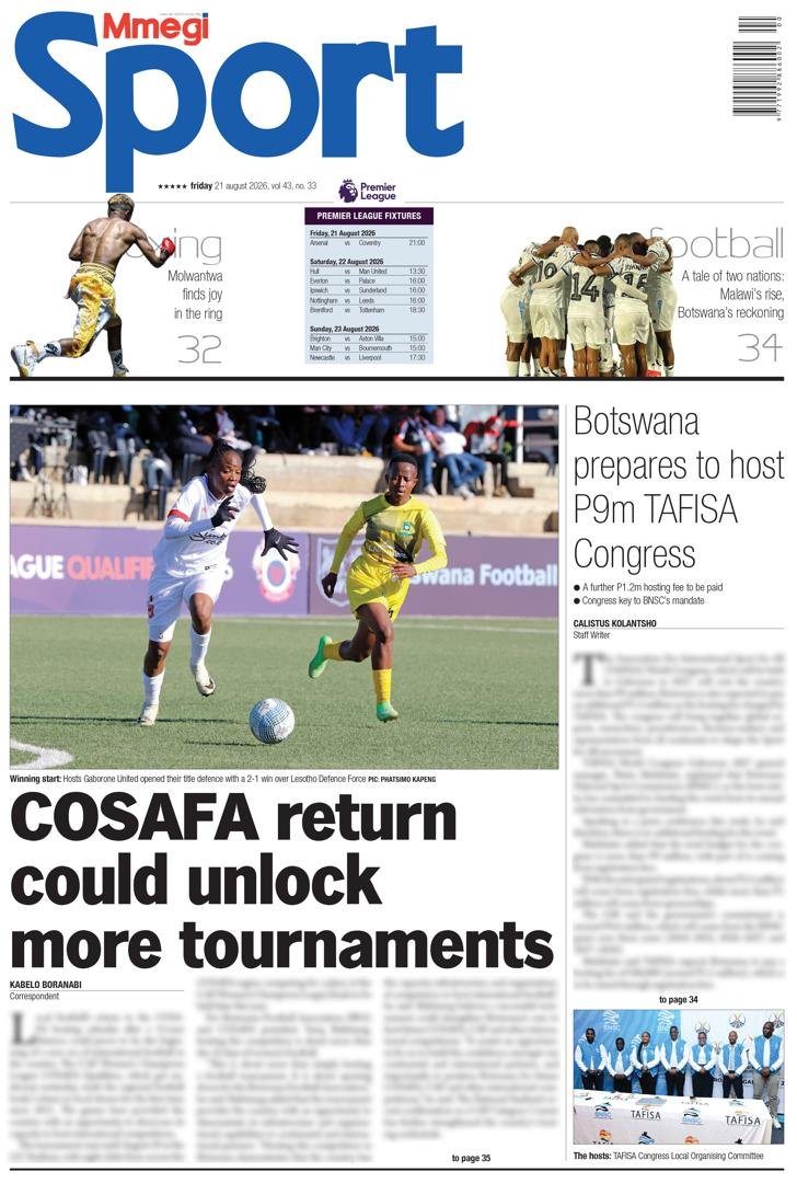 MmegiOnline's tweet photo. #Backpage: COSAFA return could unlock more tournaments https://t.co/nYt0QgsQ2B