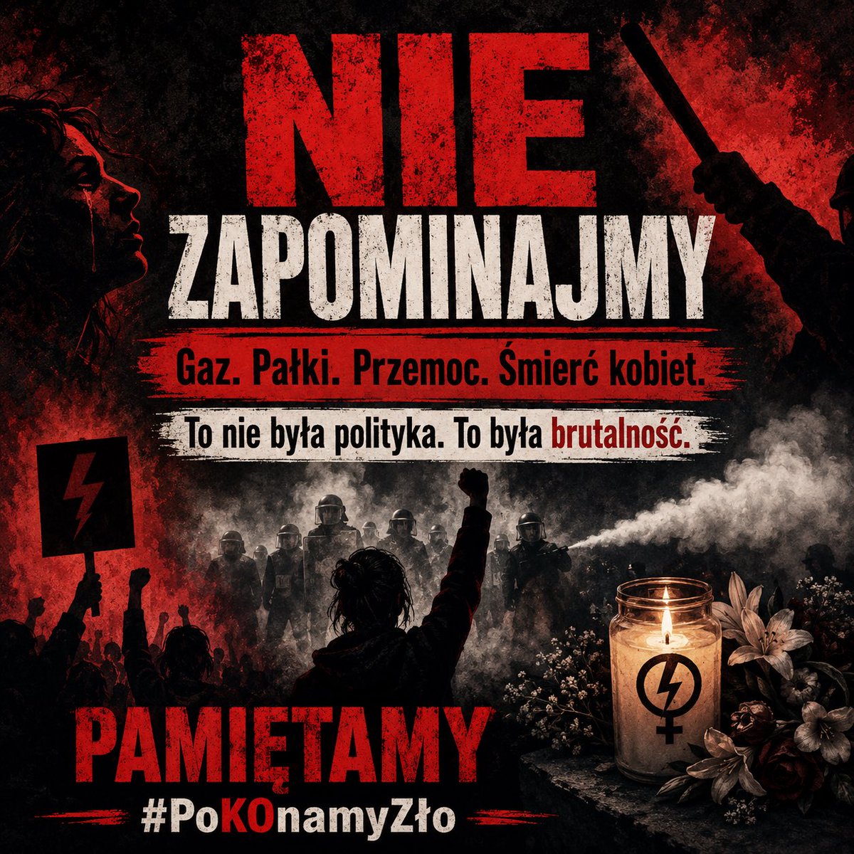 lemoniadowy1969's tweet photo. Nie zapomnimy.

Nie wolno nam zapomnieć.

PiS to nie była zwykła partia rządząca. 
To była maszyna do niszczenia człowieczeństwa.

Wykręcali ręce kobietom. Dosłownie. Na ulicach, podczas Strajku Kobiet, gdy 19-latka miała złamaną w trzech miejscach kość ramieniową, bo policjant zastosował „chwyt transportowy”. 
Wyła z bólu, a oni ciągnęli ją dalej. 
Na Wilczej. 
W kotłach. 
Gazem pieprzowym w twarz posłanek. Pałkami teleskopowymi w rękach tajniaków, którzy wpadałi w tłum jak bandyci i bili spokojnych ludzi. 

„Użyliśmy siły i gazu i będziemy ich używać” – mówił rzecznik. 

Tak wyglądała ich troska o obywateli.

W Sejmie? Te same ręce, które miały bronić demokracji, wykręcano, gdy kobiety protestowały. 
Siła, pogarda, arogancja - wszystko na oczach dzieci.
Bo dla nich kobieta to był tylko „materiał rozrodczy”.
A potem doprowadzili do tego, że kobiety umierały.
Izabela z Pszczyny. 30 lat. 
Córka, mąż. 
W 22. tygodniu ciąży, bezwodzie, wady płodu. 
Pisała do matki: „Dzięki ustawie aborcyjnej muszę leżeć. Zaczekają, aż umrze albo coś się zacznie. Mogę spodziewać się sepsy”. 
I czekali. 
Serce płodu biło, a ona gasła. 
Sepsa. 
Śmierć. 
Ani jednej więcej – krzyczały ulice. Ale było ich więcej. 
Bo prawo, które oni uchwalili przez swoich sędziów z TK, kazało lekarzom czekać, aż płód obumrze. 
Dopiero wtedy wolno było ratować kobietę. 
Jakby życie matki było mniej warte niż życie płodu.

To nie był błąd. To był system.

System, w którym państwo stawało po stronie przemocy wobec własnych córek, sióstr, matek. 
System, w którym protest przeciwko śmierci kobiet traktowano jak zagrożenie terrorystyczne. 
System, w którym bezkarność stała się normą, a pogarda – językiem władzy.

Oni nie rządzili. 
Oni deptali.

Deptali godność, ciało, prawo do życia. I robili to z uśmiechem, z krzyżem w dłoni i z hasłem o „obronie wartości”.

Nigdy im tego nie daruję.

Nigdy nie zapomnę złamanych rąk, gazu w oczy, pałek, sepsy, SMS-ów z hospitalizacji i łez matek, które trzymały w rękach telefony z ostatnimi wiadomościami córek.

To nie jest historia, tylko ostrzeżenie.

Jeśli kiedykolwiek wrócą – wrócą dokładnie tacy sami. 
Z tą samą brutalnością. 
Z tą samą pogardą. 
Z tym samym prawem, które zabija.

Dlatego pamiętamy. 
Dlatego nie odpuszczamy. 
Dlatego #PoKOnamyZło.

Sprawiedliwość ich dosięgnie.