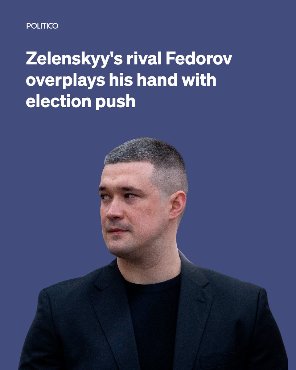 RT by @mikenov: RT by @mikenov: Ukraine’s popular former Defense Minister Mykhailo Fedorov has emerged as a new rival to President Volodymyr Zelenskyy — but his call for an election is facing immediate blowback. 🔗