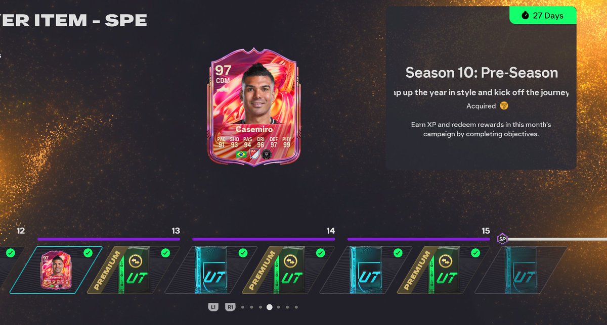FUTWIZ's tweet photo. 🚨 OVER 5,000 XP ADDED 🚨

Unlock those preseason rewards for FC 27 ✅

𝗨𝗹𝘁𝗶𝗺𝗮𝘁𝗲 𝗧𝗲𝗮𝗺 (𝟭,𝟱𝟬𝟬 𝗫𝗣):
▪️Win 10 Games & Score 10 Goals
▪️Buy & List 10 Cards

𝗠𝗮𝗻𝗮𝗴𝗲𝗿 𝗢𝗯𝗷𝗲𝗰𝘁𝗶𝘃𝗲𝘀 (𝟳𝟬𝟬 𝗫𝗣):
▪️Play 5 Manager Career Mode Matches

𝗠𝗮𝗻𝗮𝗴𝗲𝗿 𝗟𝗶𝘃𝗲 (𝟭,𝟳𝟬𝟬 𝗫𝗣):
▪️Complete 5 Manager Live Events

𝗣𝗹𝗮𝘆𝗲𝗿 𝗖𝗮𝗿𝗲𝗲𝗿 (𝟳𝟱𝟬 𝗫𝗣):
▪️Complete 10 Match Objectives  

𝗦𝗲𝗮𝘀𝗼𝗻𝗮𝗹 𝗢𝗯𝗷𝗲𝗰𝘁𝗶𝘃𝗲𝘀 (𝟱𝟬𝟬 𝗫𝗣):
▪️Will do this with the others 

Bookmark it and save for later!