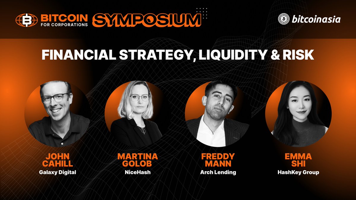 BitcoinForCorps's tweet photo. 📣 PANEL ANNOUNCEMENT: Join us at Bitcoin Asia for the "Financial Strategy, Liquidity &amp; Risk" panel at the BFC Symposium https://t.co/5GujJ92wcO