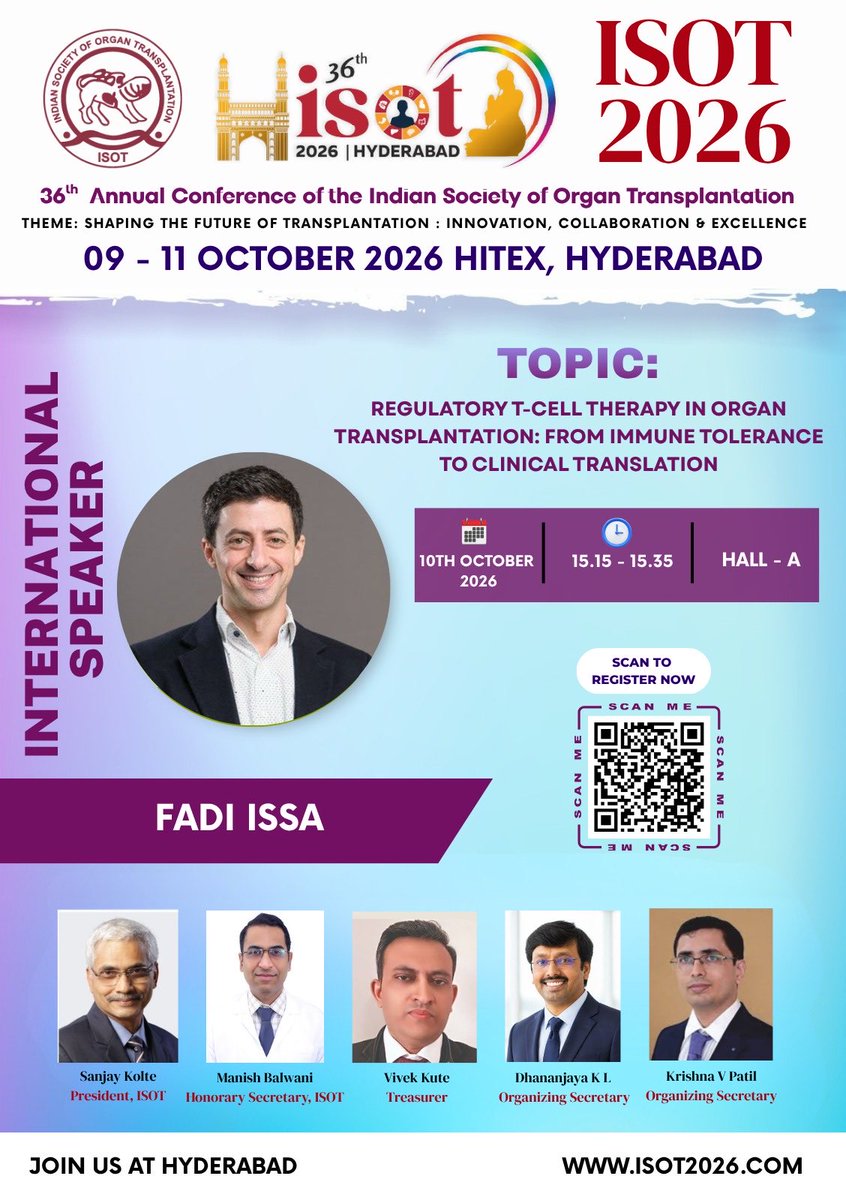 IndiaSoTx's tweet photo. 🌍 Excited to welcome our International Speaker at #ISOT2026 Hyderabad! 🏥 

@balwani_manish @SanjayKolte5 @DrJigarShrimal1 @drvivekkute @RadhikaDrpatil @ttsorg https://t.co/LL4yyGJc6Y