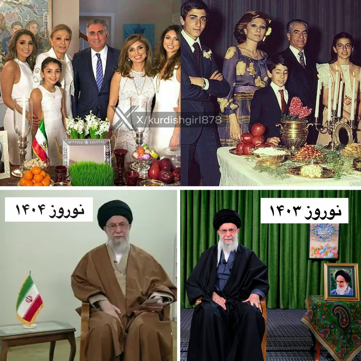 Kurdishgirl878's tweet photo. پایینی تو پیام‌های نوروزیش عَمداً
 (سفره هفت‌سین ) نمی‌چید 

حالا طرفداراش به بالایی‌ها و مردم میگن
 «وطن فروش»!!!! https://t.co/cs8btfWgkA