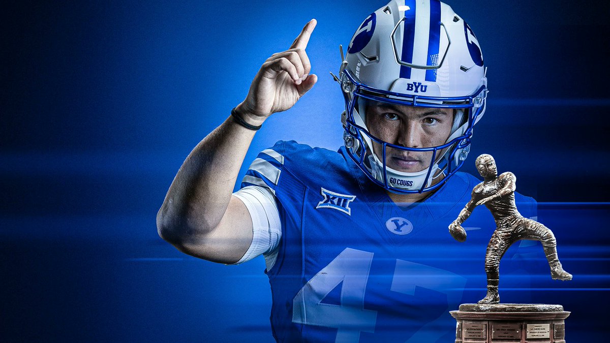 CougSportsMedia's tweet photo. BACHMEIER NAMED TO DAVEY O’BRIEN AWARD PRESEASON WATCH LIST

FORT WORTH, Texas — BYU quarterback Bear Bachmeier was today named to the preseason watch list for the prestigious Davey O’Brien National Quarterback Award, a list that includes 30 of the nation’s top returning college quarterbacks.

The Davey O’Brien Award is presented annually to the nation’s best college quarterback and is the oldest and most prestigious national quarterback award. The preseason watch list candidates were selected based on previous career performance as well as expectations heading into the 2026 college football season.

In 2025, Bachmeier was named a semifinalist for both the Davey O'Brien Award and the Shaun Alexander Freshman of the Year. He was also named to the Davey O'Brien Award weekly Great 8 list twice and was a candidate for the Manning Award.

The 6-foot-2, 230-pound sophomore from Murrieta, California, completed 251 of 387 passes (64.9 percent) for 3,033 yards and 15 touchdowns in 2025. He averaged 216.6 yards per game passing and was second on the team in rushing, with 147 carries for 527 yards and 11 scores.

Bachmeier was honored as conference freshman of the week seven times in 12 weeks during the 2025 regular season, on his way to earning the Big 12 Offensive Freshman of the Year Award and being named Big 12 Honorable Mention. As an offensive co-captain, Bachmeier helped lead No. 12 BYU to an 11-2 record in 2025, a trip to the Big 12 Championship and an invitation of the Pop-Tarts Bowl.

Recently, Bachmeier was named to the preseason watch list for the 2026 Maxwell Award, presented annually by the Maxwell Football Club to the most outstanding player in college football. He was also named Preseason All-Big 12 by Phil Steele and Pro Football Network.

The 2026 Davey O’Brien QB Class will be officially announced on Nov. 10 with semifinalists named a week later on Nov. 17. The Davey O’Brien Foundation will then announce the three finalists on Nov. 24 with the winner of the 2026 Davey O’Brien Award unveiled live on ESPN on Dec. 11, during The Home Depot College Football Awards Show.

The 50th Annual Davey O’Brien Awards Dinner honoring the 2026 winner will be held Monday, March 8, 2027, at The Fort Worth Club in Fort Worth, Texas.

BYU Hall of Fame quarterback Jim McMahon won the inaugural Davey O’Brien Quarterback Award in 1981. Since then, two other BYU signal callers have won the prestigious award, including Steve Young (1983) and Ty Detmer (1990 and 1991). Only Oklahoma, with five, has won more Davey O'Brien Awards than BYU. Detmer is one of only four players to have won the award more than once.

BYU kicks off the 2026 football season against Utah Tech on Saturday, Sept. 5 at LaVell Edwards Stadium. The game will be broadcast live on ESPN+ with the kickoff scheduled for 6 p.m. MDT.

Full details: https://t.co/KrgopJxcRm

📸: @BYUFOOTBALL @BYUphoto