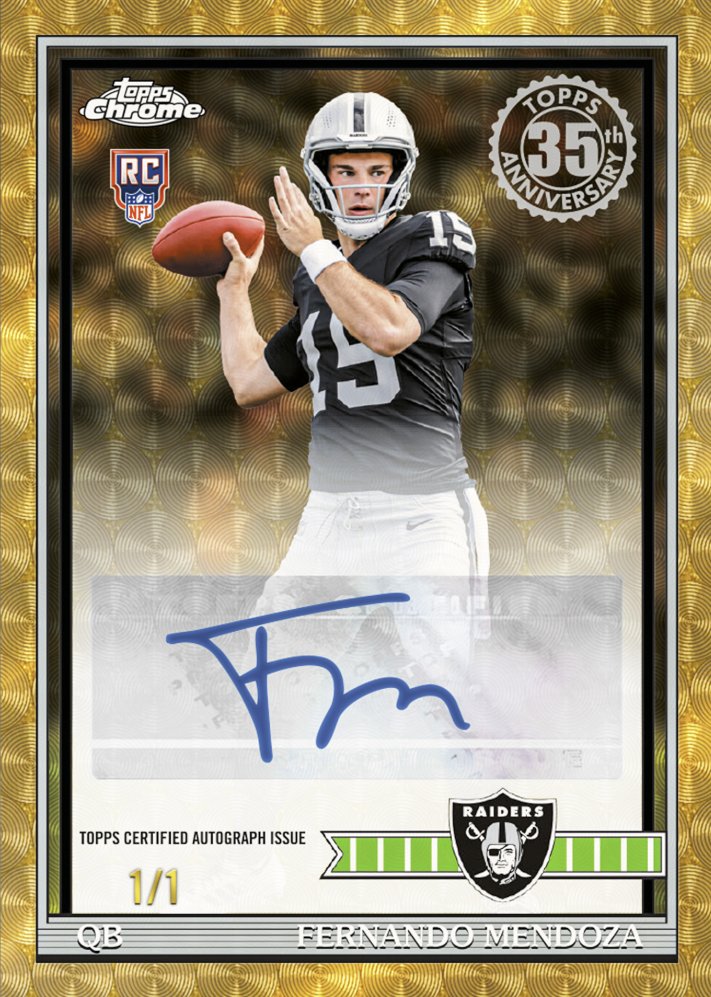 gurucollects's tweet photo. NEED this Fernando Mendoza Silver Pack Superfractor Auto 1/1 from @Topps Flagship Football 🔥 https://t.co/9WGoIoxkhP