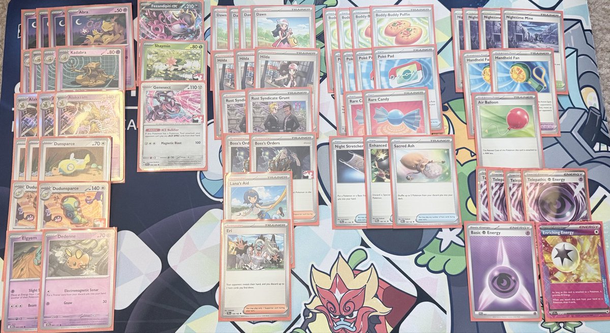 TanTanTcg's tweet photo. 3rd/19 last night at locals with alakazam/dudunsparce

Matchups:
Mega Lucario WW
Dragapult/Blaziken LL
Alakazam/Dudunspace WLT
Hydrapple/Teal Mask Ogerpon LWW
Dragapult/Crushing Hammer WLW https://t.co/Fnwjf8mH8Y