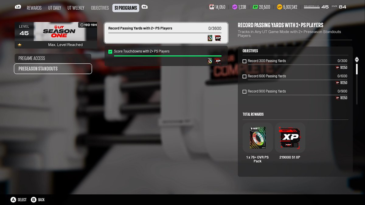 Zirksee's tweet photo. New 219k Program XP. Play this solo under training camp, 75 yard easy TDS. https://t.co/H5FgMIpg3o