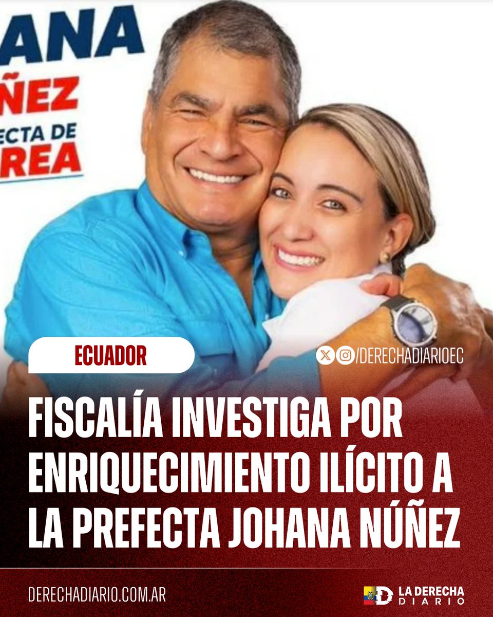 DerechaDiarioEC's tweet photo. 🚨🇪🇨 | CORREÍSMO = CORRUPCIÓN: Johana Núñez, prefecta de Santo Domingo y figura vinculada al correísmo, está bajo investigación de Fiscalía por presunto enriquecimiento ilícito y fue citada para rendir versión el próximo 25 de agosto. https://t.co/kl9GLKTDtP