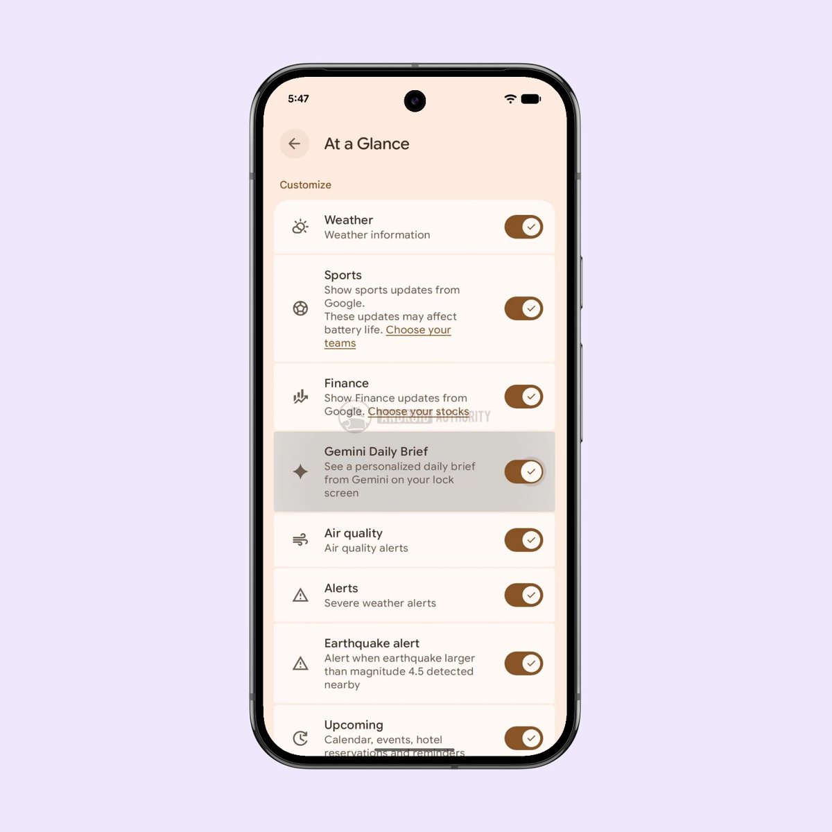 AssembleDebug's tweet photo. Google could bring Gemini Daily Brief to Pixel phones’ lock screens via the At a Glance widget

✅ Details - https://t.co/oJktolmEYz https://t.co/Z99BCf8gfU