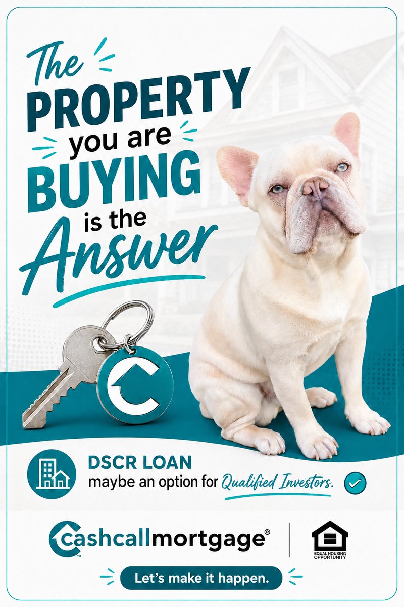 CashCallLoan's tweet photo. When you're buying an investment property, the property itself can be an important part of the financing conversation.  

Depending on the program, a DSCR Loan may consider the property's rental income potential when evaluating an eligible investment-property loan.  

If you're thinking about your next investment, understanding your financing options early can help you plan more strategically.  

CashCall Mortgage can help you explore your options.  

📞 (833) 318-0988 
🌐 https://t.co/XIB6DPt9JI 

‡Some products may have higher interest rates, more points, or more fees than other products requiring full documentation. 

#cashcallmortgage #dscrloan #investmentpropert