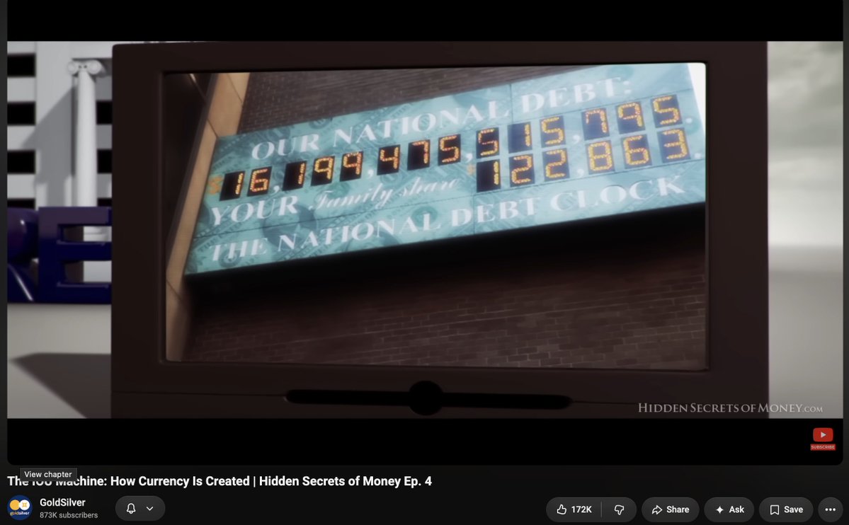 mike_maloney's tweet photo. When we filmed the Debt clock for Hidden Secrets of Money, it was actually at 14 trillion. We adjusted it in post to reflect the current number when Episode 4 was published. We just crossed 40 trillion. Best of luck everyone. https://t.co/bPgYQ3f6aW