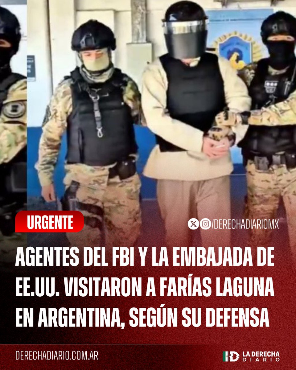 DerechaDiarioMX's tweet photo. 🚨🇲🇽🇺🇸🇦🇷 | URGENTE — YA CANTÓ: Autoridades de EE.UU. se reunieron con el exmarino Fernando Farías Laguna en Argentina, previo a su traslado con destino a México, según confirmó la defensa del acusado por huachicol fiscal junto a su hermano, ambos sobrinos de Rafael Ojeda, exfuncionario de AMLO.