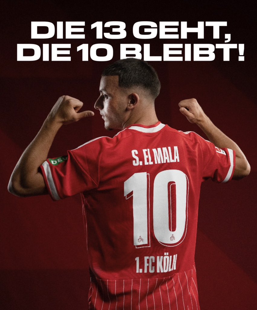 Media_Foot_'s tweet photo. Longtemps annoncé du côté de Dortmund, Saïd El Mala prolonge finalement son contrat avec Cologne jusqu’en 2031, avec une belle revalorisation salariale.✍️❤️🤍

L’ailier allemand portera désormais le numéro 10 avec le club allemand.🔟

(📸@fckoeln) https://t.co/JkqpkaUDVM