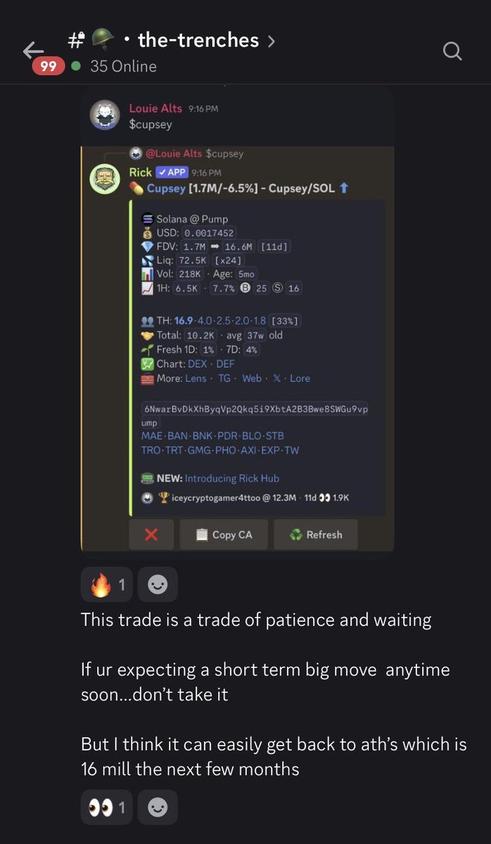 InTheMoneyCB's tweet photo. $Cupsey has been one of the strongest price action memecoins in the last few months. 

@LouieAlts spotted it, gave the perfect thesis, and is now up almost 10x for everyone in the community who rode along with him 🔥💸

Conviction trades pay. https://t.co/naq6ZIig9J