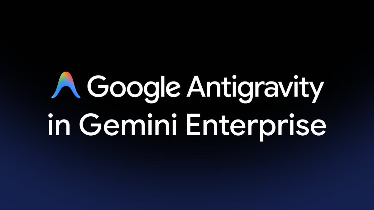 antigravity's tweet photo. Google Antigravity in Gemini Enterprise is available today for eligible Gemini Enterprise Standard and Plus customers. https://t.co/5fknxeppF7