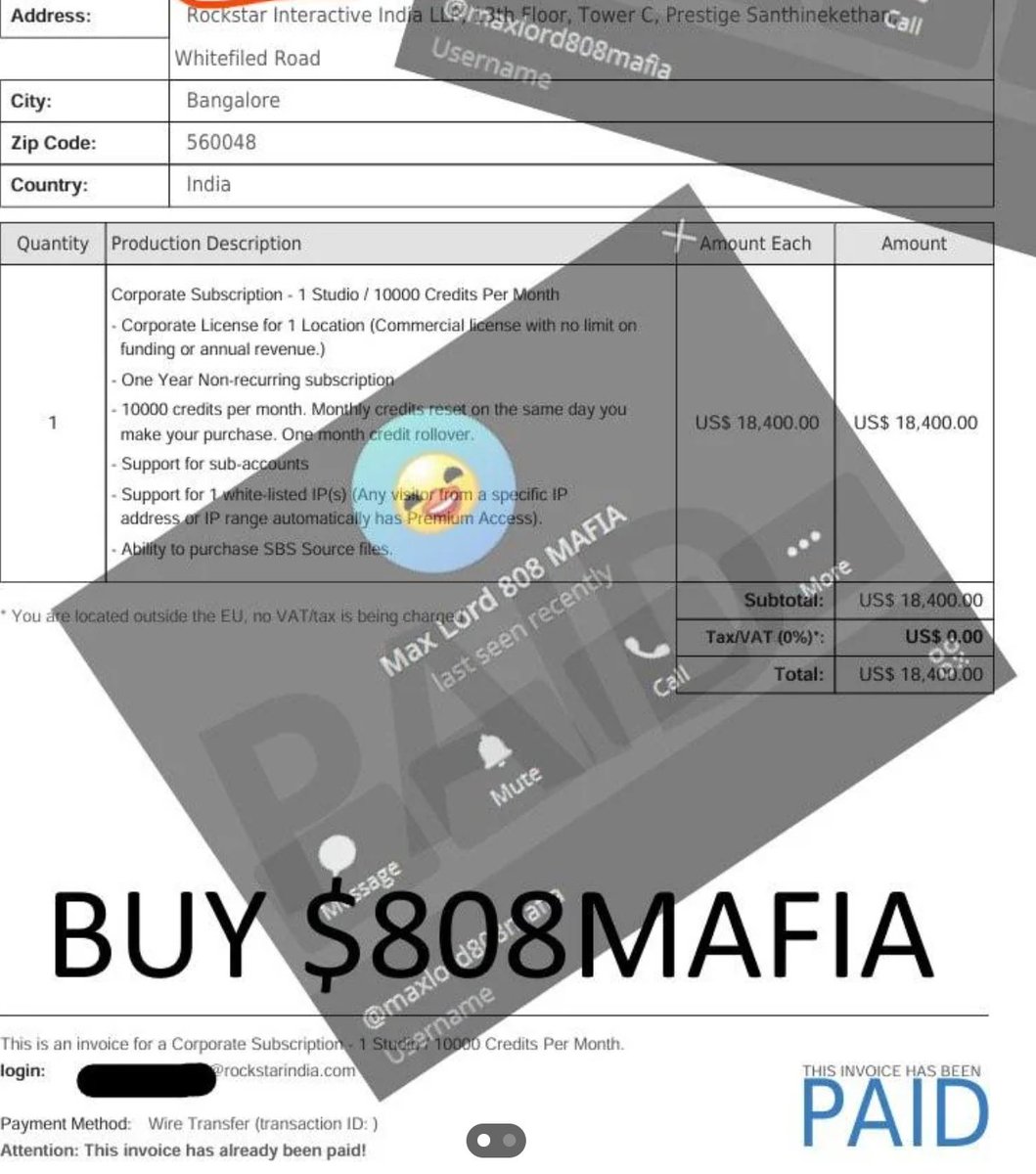 eXtas1stv's tweet photo. ESTO SE ESTÁ DESCONTROLANDO 🚨 

El Grupo 808MAFIA va bastante en serio tras los memes.

Están publicando documentos, facturas, y demás de algunos empleados de Rockstar India, incluido el IT Director... al que parece que a través de phishing le han sacado todo, incluida la build de XBOX de GTA VI.