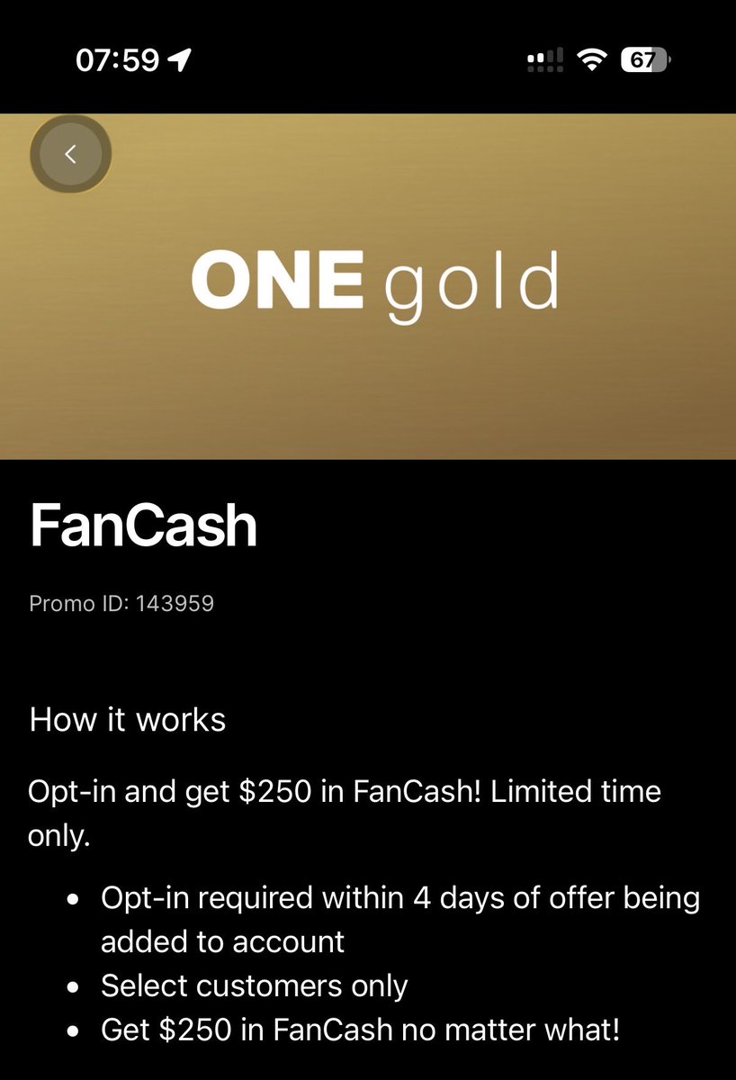 ResearchHustler's tweet photo. @eshank_11 @FBG_Support clearly stated “Get $250 in FanCash no matter what!”. No matter what includes simply clicking Opt-In. Not sure if others have more screenshots, this is all I have. https://t.co/pe34vSIeyB