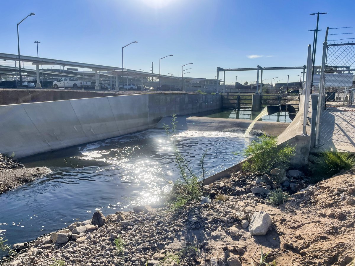 usibwc's tweet photo. Commissioner @USIBWCCMcIntosh joined @EPAregion9  Regional Administrator @MikeMartucciNY, @RepRaulRuizMD, @AsmJeffGonzalez, and community leaders yesterday in Calexico, to tour New River infrastructure and discuss the path toward a permanent, binational solution to transboundary pollution.

The tour highlighted the City of Calexico’s New River Project, which helps remove debris from transboundary flows as they enter the United States. While these local improvements provide an important layer of protection, lasting progress requires addressing pollution at its source in Mexico.

#USIBWC is working with its Mexican counterparts, EPA, California partners, local governments, and impacted communities to protect Americans from exposure to Mexican sewage.

Protecting public health, improving water quality, and restoring the New River require sustained partnership and accountability on both sides of the border. We remain focused on a 100% solution to transboundary flows into the United States.