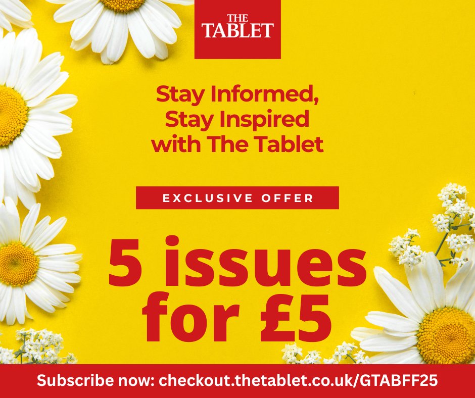 The_Tablet's tweet photo. Why Subscribe to The Tablet? π° Trusted insight, π± instant access, π¬ free delivery. π Limited-time: 5 issues for just Β£5! Stay connected with the Church. π Start your journey: https://t.co/B7nejEvW24 #CatholicNews #TheTablet #SubscribeNow https://t.co/1YLuntt8ab