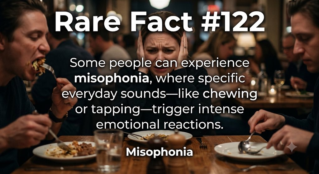 knowledgehub101's tweet photo. It’s far more than just "disliking noise." For people with misophonia, everyday sounds like chewing, keyboard clicks, or repetitive tapping can instantly trigger anger, anxiety, or panic.

Drop a 🙋‍♂️ if you’ve ever experienced this! https://t.co/qDnL7xnpTA