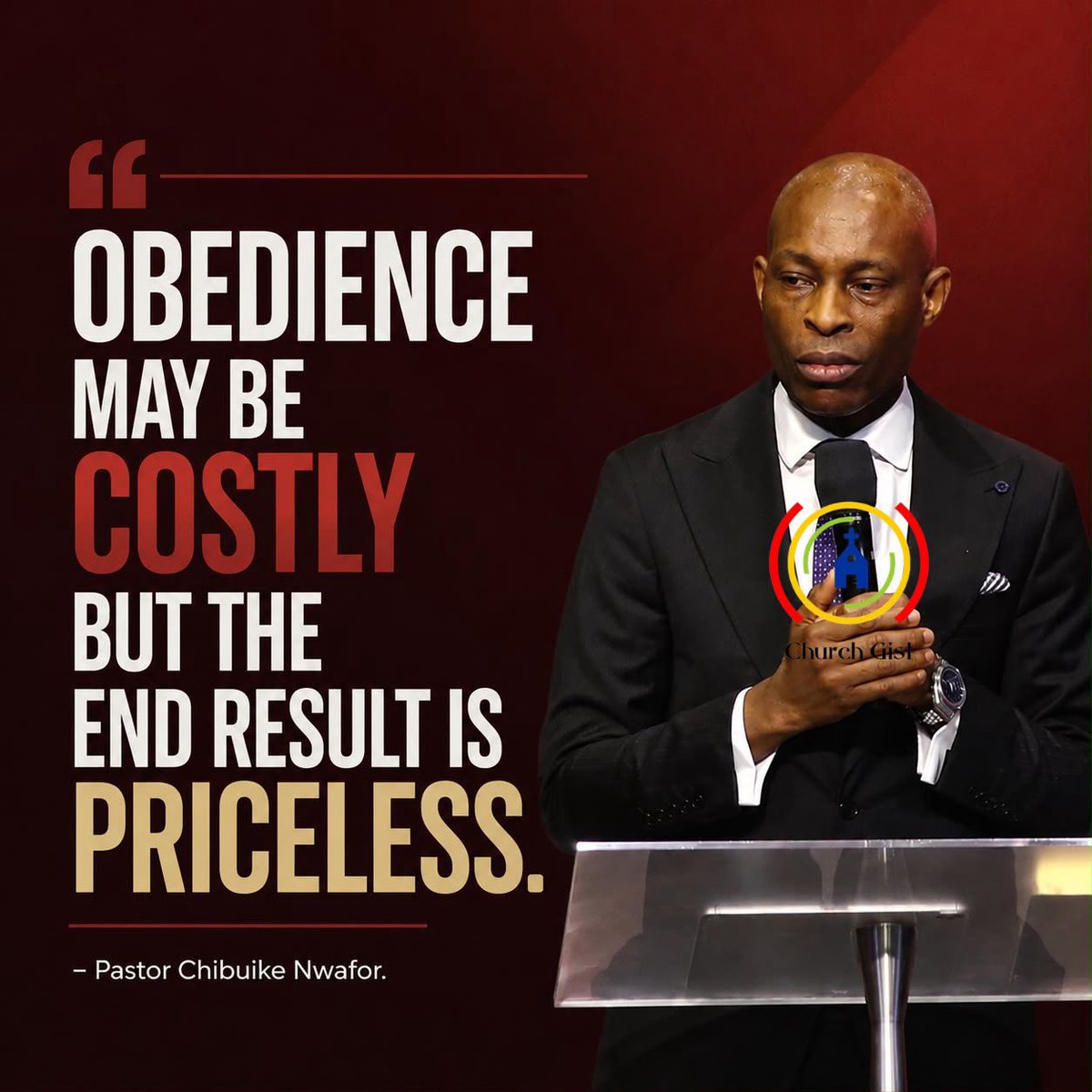 therealchurchg1's tweet photo. Obedience May Be Costly But The End Result Is Priceless.

- Pastor Chibuike Nwafor

#ChurchGist https://t.co/jKzRrcsPBv