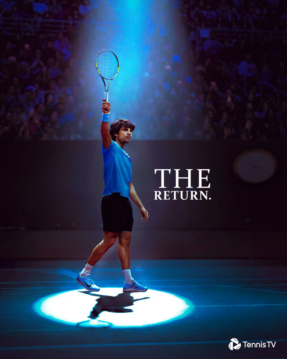 TennisTV's tweet photo. We. Cannot. Wait. 🤩

@carlosalcaraz announces that he'll return to the Tour at the US Open! https://t.co/k9LMLRnkRN