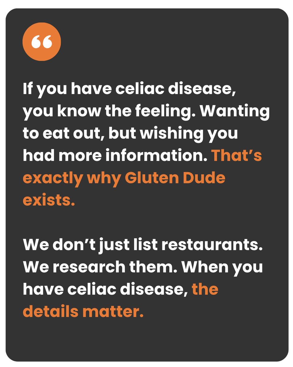 GlutenDude's tweet photo. When it comes to gluten-free apps, it's not about who has the most pins on the map. It's about helping you make safer, more informed choices. https://t.co/hV3T1sH3yX