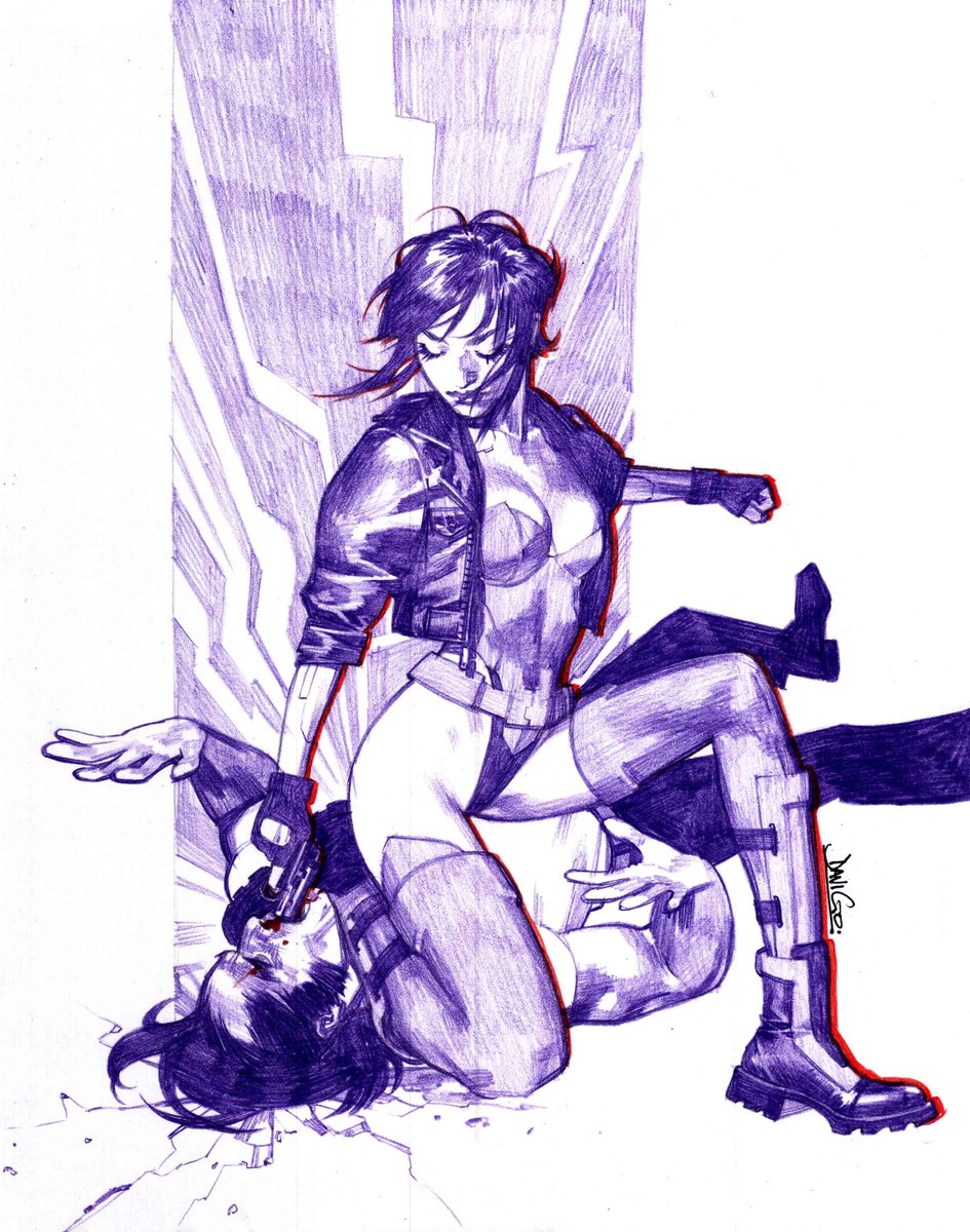 SeeDaviGo's tweet photo. As someone who grew up on stoic, porcelain doll Motoko, it's so cool to see this more source-true take in the new series. It's also a new challenge for me, envisioning how I want to draw my take on this version of her, but I'm excited to try out gooner, crash out Motoko😛 https://t.co/LpGy9lcAZ0
