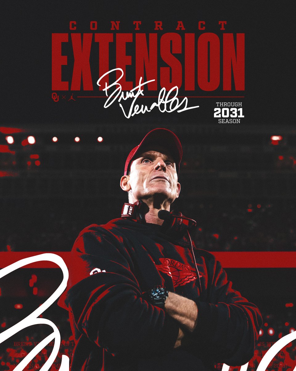 OU_Football's tweet photo. Coach Venables has agreed to a contract extension through the 2031 season.

» https://t.co/u21BxukzqR https://t.co/2UMlbzUSV6