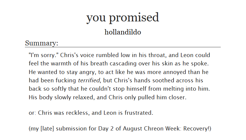 hollandildo's tweet photo. #augustchreonweek day 2: recovery! i'm late but here's something! 🫶
no smut, oneshot, 1,780 words
https://t.co/SS6T77IESa https://t.co/ivZEiSyuIU