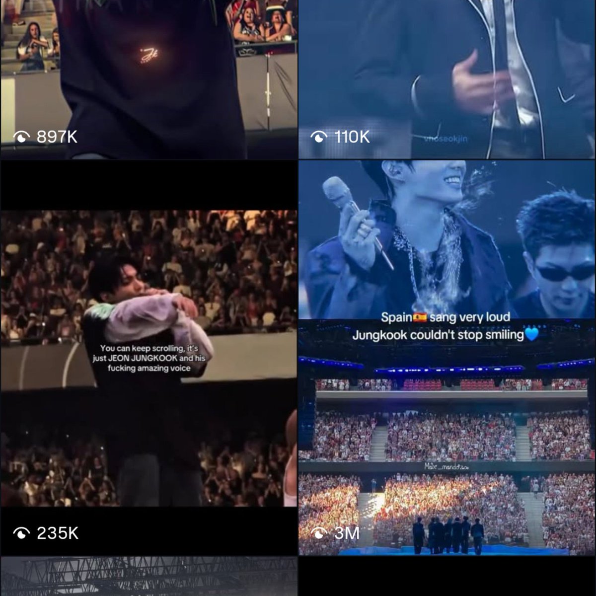 seoklogism's tweet photo. currently jungkook arirang live vocals are getting praised all over instagram gaining millions of view in every reels shocking even the locals , whole instagram is going insane for his raw vocals. https://t.co/QKsXS3EpO5