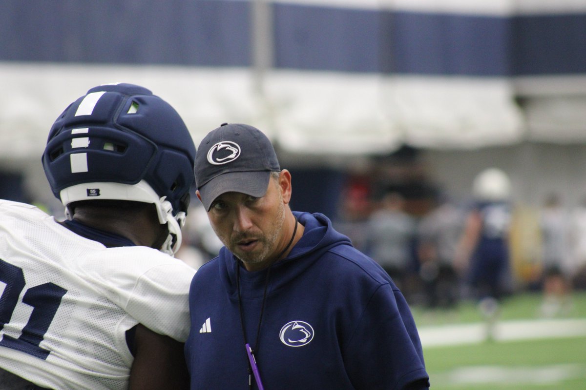 PennStateOn3's tweet photo. NEW: Matt Campbell met with reporters for the third time during camp on Thursday. What did we learn?

Top takeaways include his thoughts on potential Class of 2022 transfers, the Lions' tight ends room, and more!

Details: https://t.co/zD0Gj9Dct7 https://t.co/FiwtgYMLVK