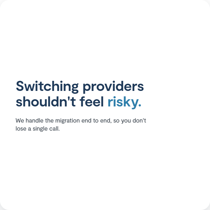 Intellectcomms's tweet photo. Worried a switch means downtime? We handle the migration end to end, so your numbers, lines and service carry over without a single dropped call.

#SwitchAndSave #SMEtelecoms #SeamlessSwitch #1ntellectCommunications #NoDowntime https://t.co/UnYKXBPkRh