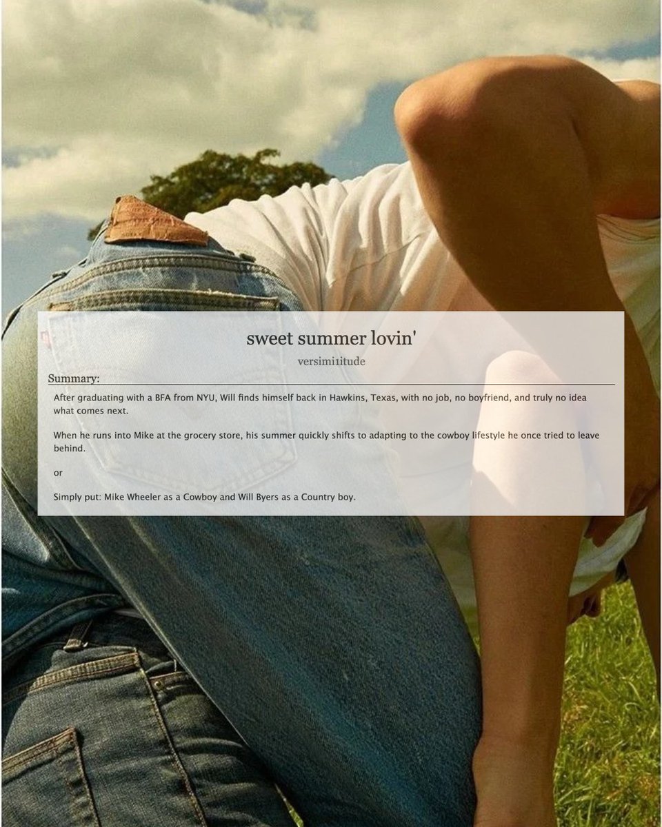 versimi1itude's tweet photo. 𑣲sweet summer lovin’

𓃖 part one of two of my lil cowbyler fic is out now <3
https://t.co/hXM327BL1x https://t.co/q9WVMWkEgQ
