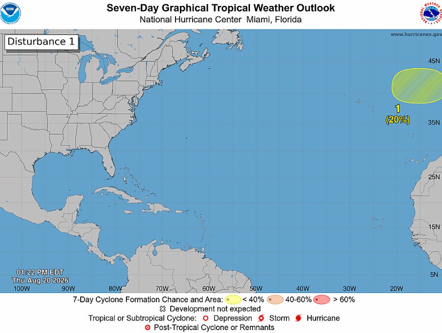 WeatherActionEU's tweet photo. 🌀The National Hurricane Center is monitoring a non-tropical low in the northeastern Atlantic that could develop along a front by Friday.
It may acquire subtropical or tropical characteristics this weekend while moving toward Portugal &amp; NW Spain 🇵🇹🇪🇸
#Weather #Portugal #Spain https://t.co/vvKsy3NYCD