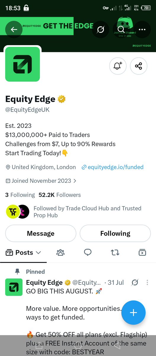 BOUYA10BOUYA's tweet photo. @TrustedPropHub @support_tph @EquityEdgeUK ✅ https://t.co/AKX097aZsU