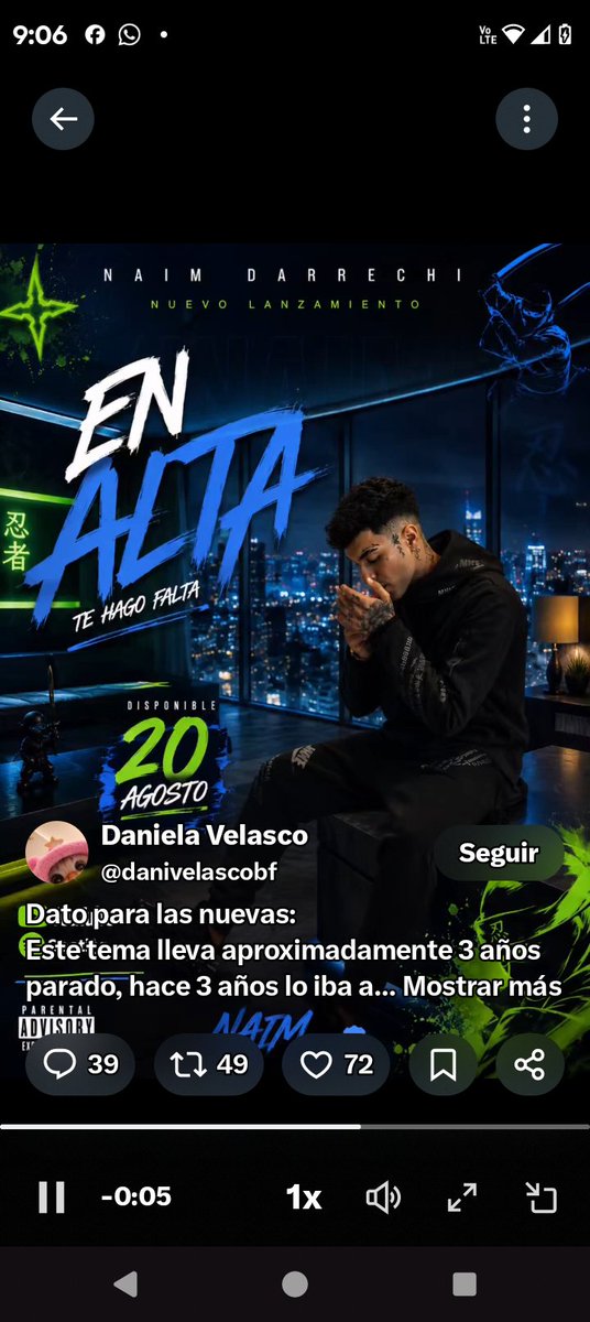 Miriamgrac5f's tweet photo. Esperando su canción
EN ALTA X NAIRM DARRECHI 
#Nairm Darechi https://t.co/VNo4FpmeYa