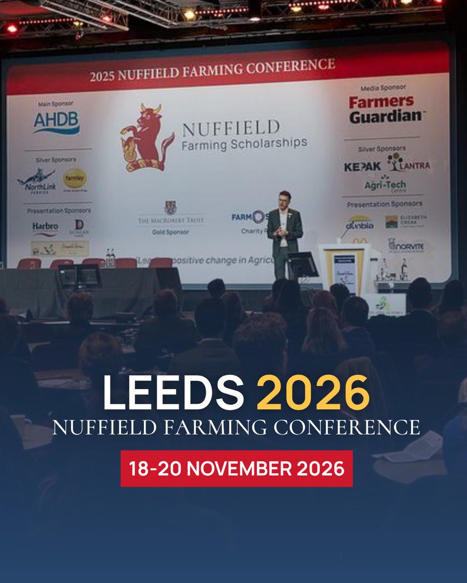 NuffieldFarming's tweet photo. Have you checked out the Nuffield Farming Conference 2026 presenting scholar list yet?

With scholars covering a huge range of topics across agriculture, there’s plenty to look forward to when they take to the stage in Leeds this November: 
https://t.co/uRWgx6fIdx https://t.co/xMXslo8I2Q