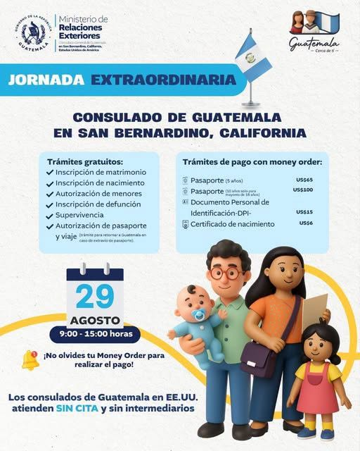 ConsGuaSB's tweet photo. Estimados guatemaltecos:
Aprovecha a realizar tus trámites de
🛃 Pasaporte |  DPI | 📑 Certificado de Nacimiento y a inscribir el nacimiento de tus hijos, así como tu matrimonio.
SE ESTARÁ ENTREGANDO DOCUMENTOS 📤.
Te esperamos!
#GuatemalaCercaDeTi 🇬🇹 https://t.co/YDBah9TO0i