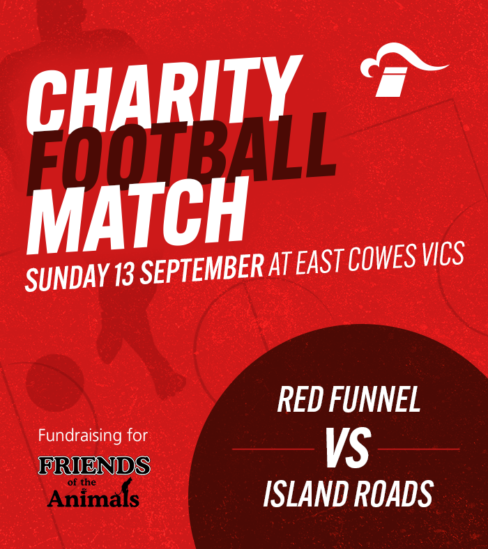 RedFunnelFerry's tweet photo. SAVE THE DATE ⚽

On 13 September, Red Funnel will take on Island Roads in a charity football match in support of Friends of the Animals.

There'll be something for everyone! Entry is a minimum £2, or a donation of pet food, treats or animal supplies.🐾

📍 East Cowes Vics, 12pm https://t.co/gsAxXDezkh