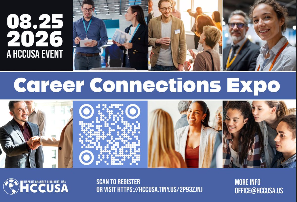 nkychamber's tweet photo. Register now for the Hispanic Chamber Cincinnati USA Career Connections Expo! This event on August 25 will bring together job seekers and employers for an opportunity to explore career opportunities.

Learn more and register at https://t.co/YuJ0AUSeXD. #MemberNews https://t.co/9SRkgSAg8z