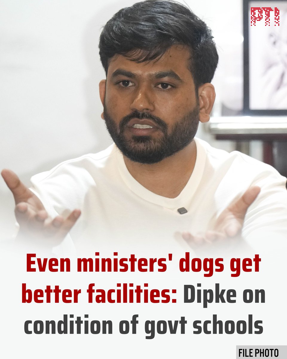CJP_for_India's tweet photo. Cockroach Janta Party (CJP) convenor Abhijeet Dipke said Maharashtra School Education Minister Dada Bhuse should resign, government schools are in a pitiable condition and that even "ministers’ dogs get better facilities" than students. https://t.co/USTD3d54oG