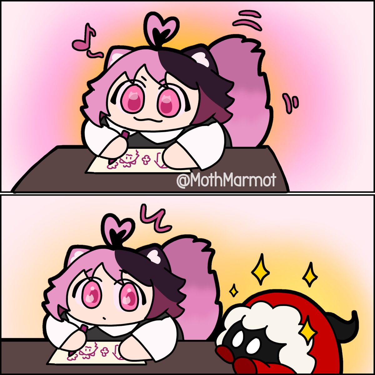 Moth_Marmot's tweet photo. Supportive Sister 😌✨
Headcanon porque la falta de interacción no va a impedirme dibujarlos todos gorditos, todos comfys. 

#SuwiArt #Ricardox https://t.co/hRtxdhWYom