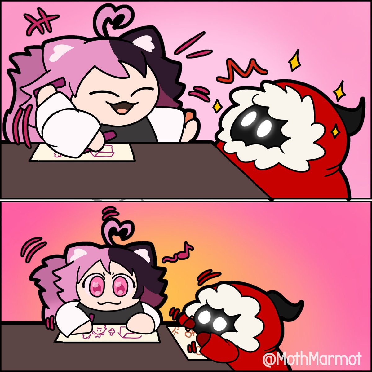 Moth_Marmot's tweet photo. Supportive Sister 😌✨
Headcanon porque la falta de interacción no va a impedirme dibujarlos todos gorditos, todos comfys. 

#SuwiArt #Ricardox https://t.co/hRtxdhWYom