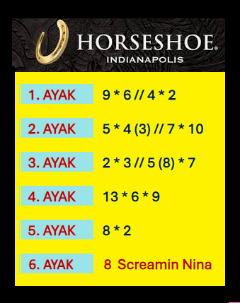 AyhanDevrimAkin's tweet photo. #Horseshoe #Indianapolis 🏇 🇺🇸 #Indiana #Downs 🇺🇸 🏇
20*Ağustos 1. ve 2. Altılı Ganyan Şablonları...
Şansınız Bol Olsun. 🍀🍀🍀 https://t.co/Ov6WAs2CHC