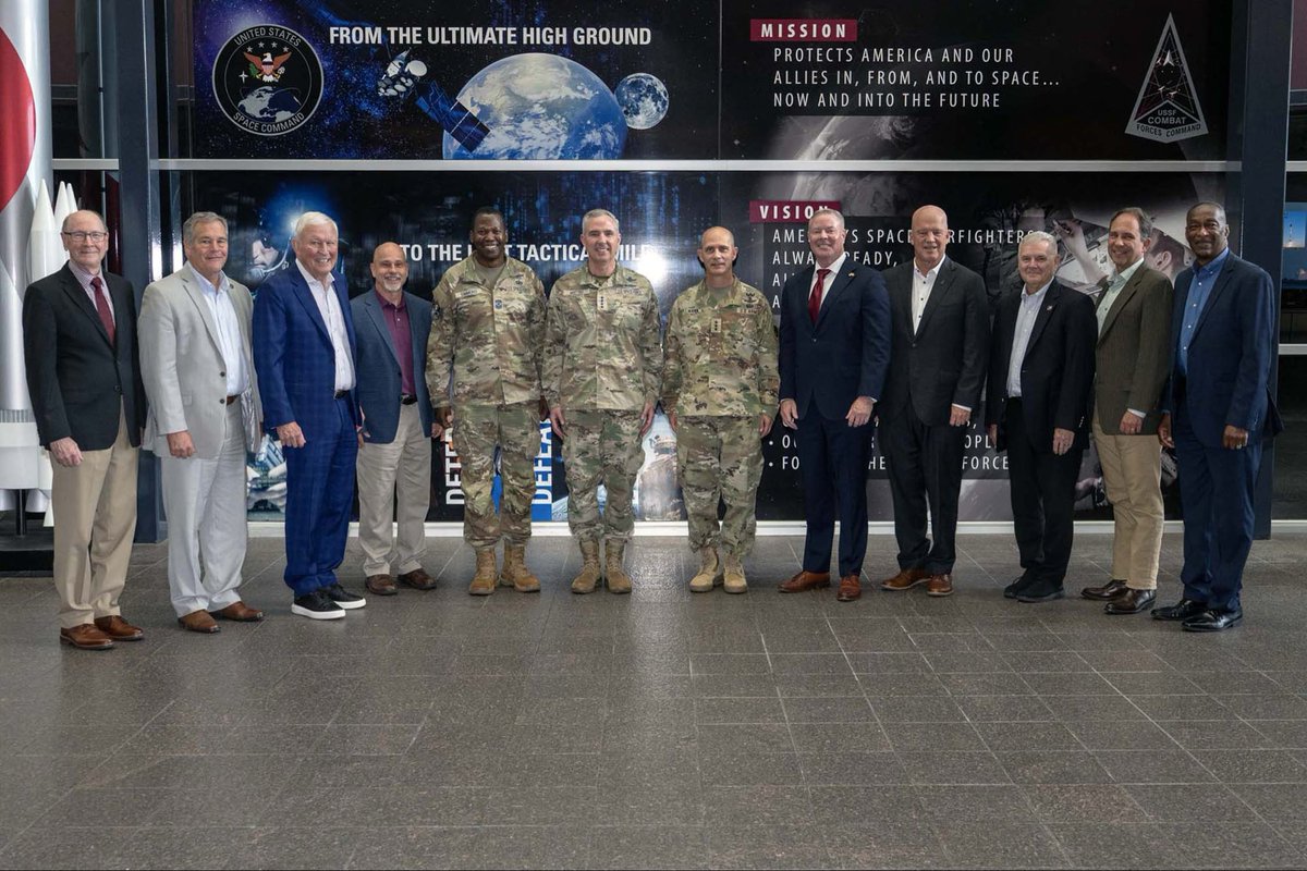 US_SpaceCom's tweet photo. #USSPACECOM commander Gen Stephen Whiting hosted former command leaders this week. As the current version of the command approaches its 7th anniversary, honoring its legacy under @usairforce + @US_STRATCOM, and as a Combatant Command, helps ensure there’s #NeverADayWithoutSpace. https://t.co/uYdaFnttmz