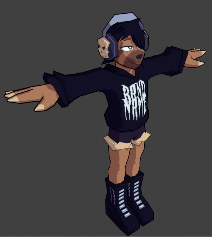 watchfulwrocket's tweet photo. Using Jet Set Radio 1's model style as a vague jumping off point to practice some modeling.😄

Learning Blender was not on my bingo sheet for this year. I'll see you all in five more years once I manage to make it through the psychic damage of figuring out how to rig/animate. lol https://t.co/gtbZAcyevM