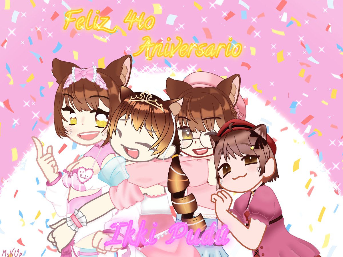 MskUp25Ch's tweet photo. Aquí celebrando el aniversario de la reina Pudú. Felicidades 🎂🎉🎉🥳@Ikki_Pudu 
#IkkiPuduArt #Puduversary4 https://t.co/KdrBoBavYz
