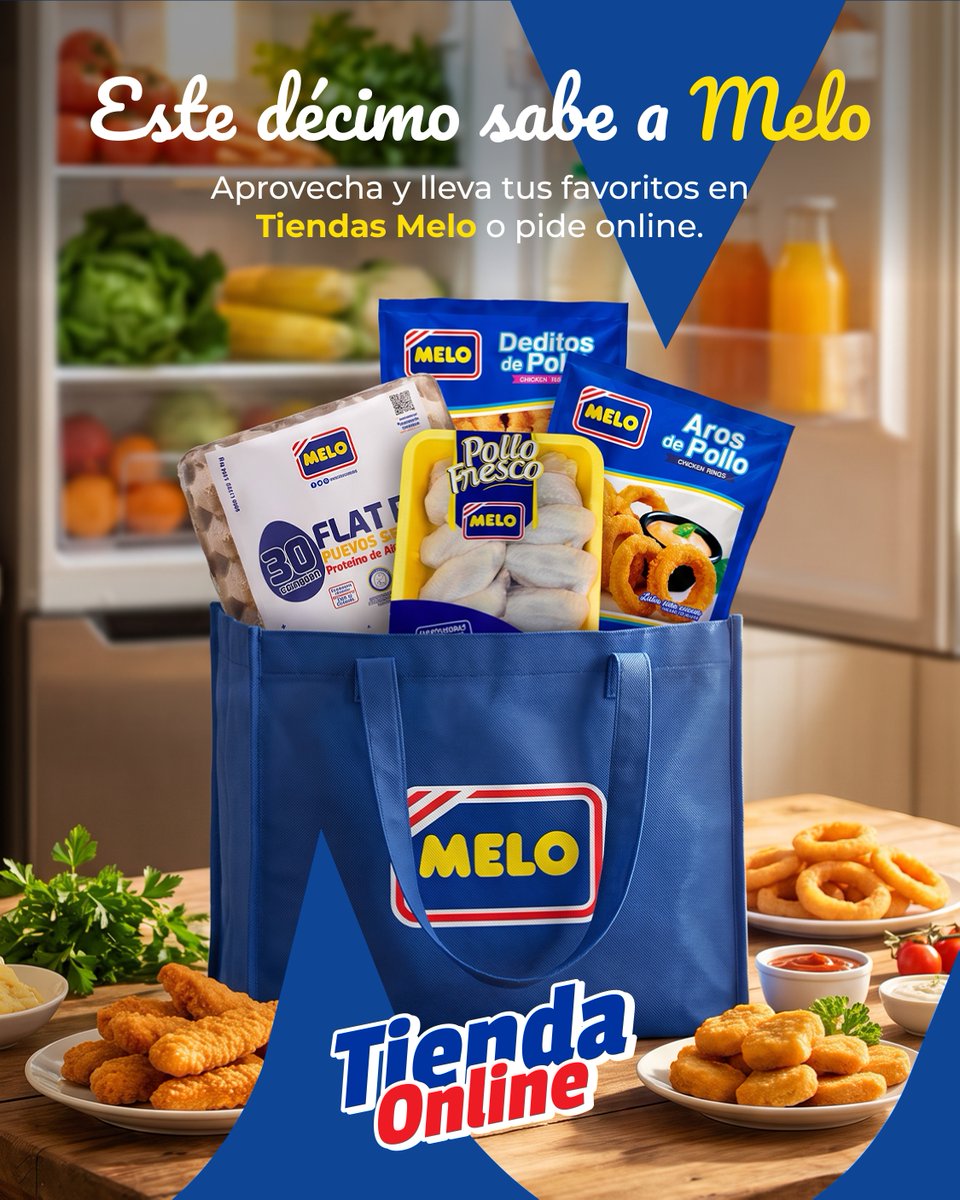 AlimentosMelo's tweet photo. 💛 Dale buen uso a tu décimo y llena tu mesa con el sabor que todos disfrutan.

Encuentra en Tiendas Melo y nuestra Tienda Online opciones para desayunos, almuerzos, cenas y antojos.

👉 https://t.co/NyTB3XeZES

#AlimentosMelo #TiendasMelo #SaborMelo https://t.co/rnMdw7lcIF